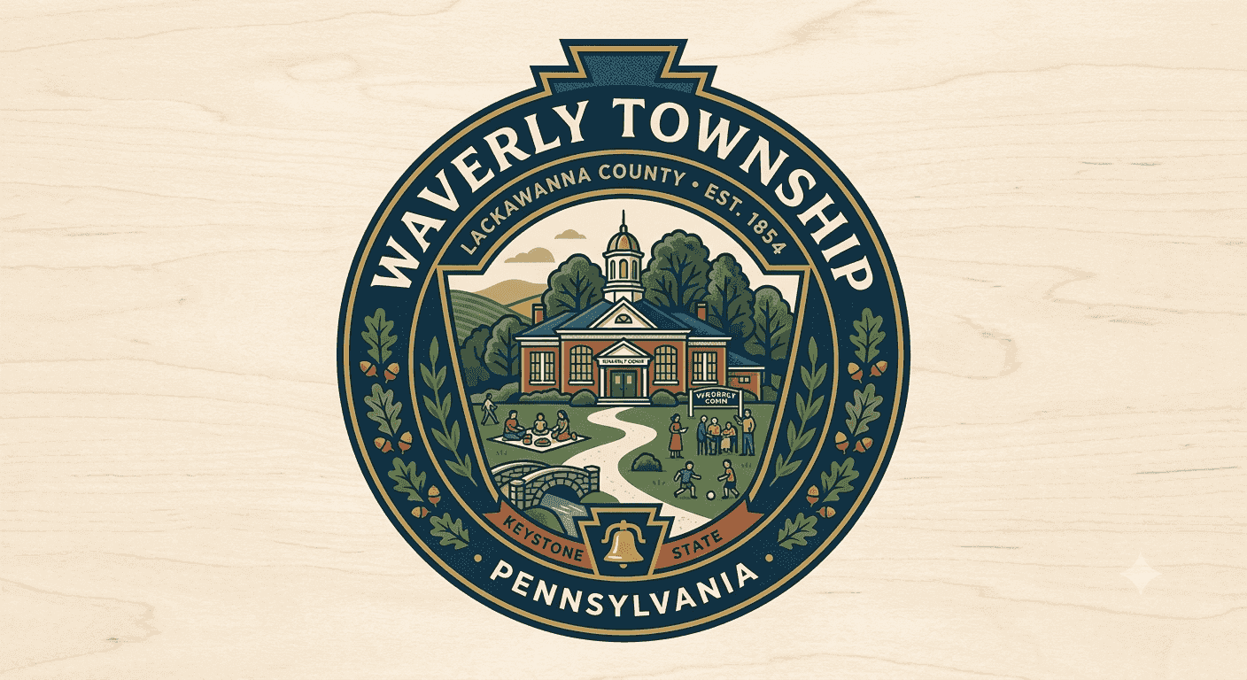 Illustrated crest of Waverly Township, Pennsylvania